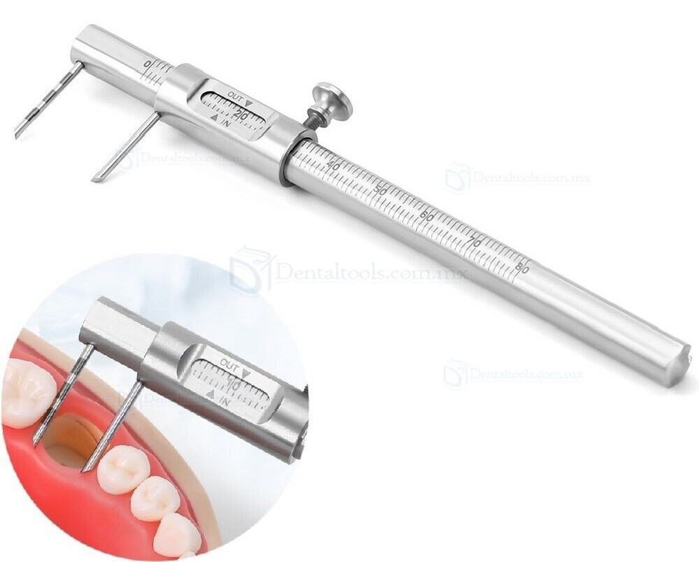 Dental Orthodontic Sliding Caliper 0-80mm Implant Measuring Gauge Scale
